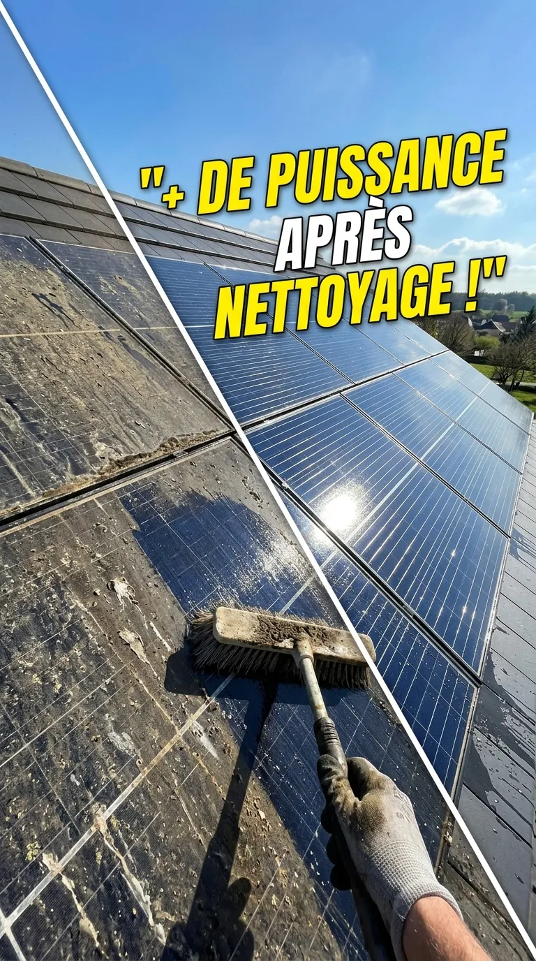 Nettoyage de panneaux solaires avant après — + de puissance après nettoyage professionnel par Serena Energy
