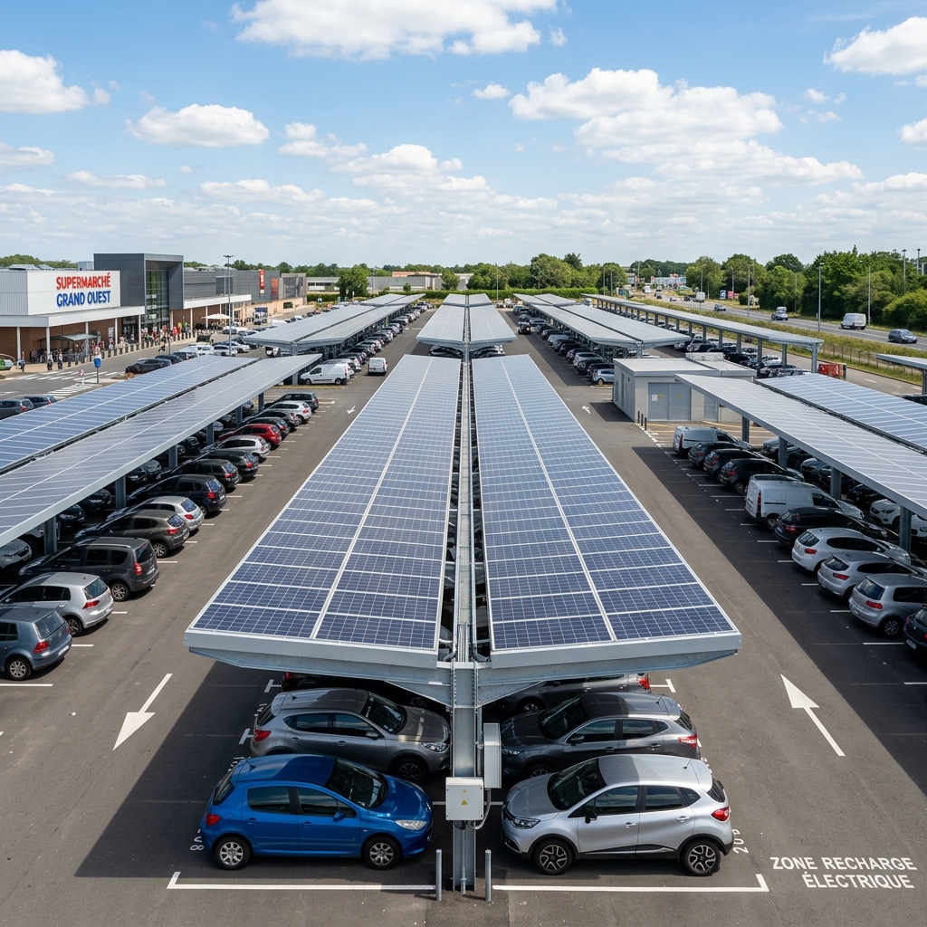 Ombrières Photovoltaïques Parking : Obligation Loi APER, Coût et Rentabilité 2026